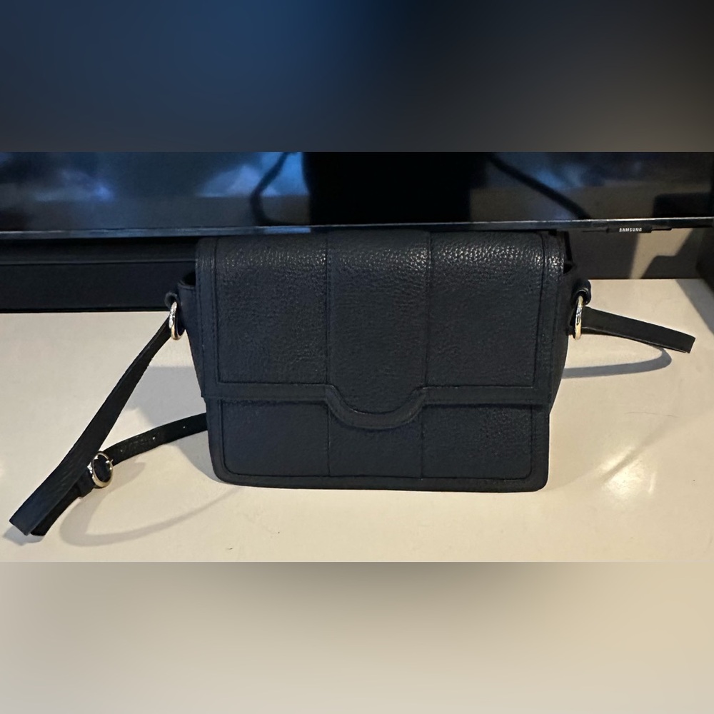 Corder London Emmeline Shoulder Crossbody Bag Purse Genuine Leather Black Gold